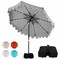 9 Foot Patio Umbrella with Built-In Solar LEDs and Heavy Base